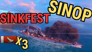 Sinop Sinkfest Victory : Barely 43k Damage, but got 3 KILLS | World of Warships