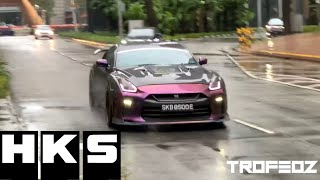 800HP HKS Top Secret kitted Nissan GT-R! Backfires and Loud Pops!