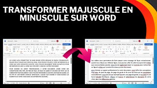 passer de majuscule en minuscule sur Word