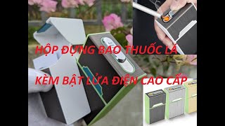 Hộp Đựng Thuốc Lá Sang Trọng với Quẹt Lửa Điện Độc Đáo