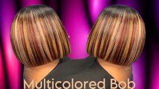 Multicolored Middle Part Quickweave Bob