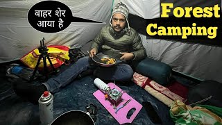 Overnight Camping In Tiger Forest || Winter Camping In Uttarakhand Forest ||🔥🐆