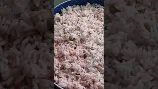 cooking gungo rice and peas along with roast park and BBQ chicken for Sunday dinner