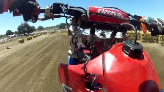 3 wheelers Calvmx Flat track 8/2/15 Sunday heat race painful crash