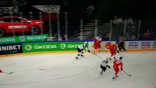 Andreas Martinsen huge hit WC 2022 #NHL #tampere