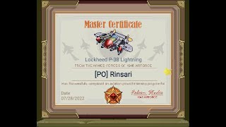 1945 Air Force Lockheed P-38 Lighting Master Certificate