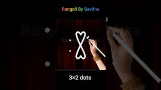 3×2 dots rangoli designs, chukkala Muggulu, kolangal, chukki rangoli