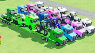 TRANSPORTING TRACTOR, TRUCK MAGNUM, LOAD TRUCK CAR POLICE TO GARAGE WITH TRUCK ! FS22 #368