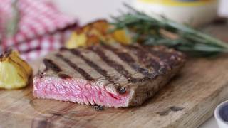 Mayonnaise grilled rosemary garlic steak | Simply Delicious