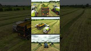 Hunniford Farms CLAAS Jaguars 970s filling the tri axle Smyth