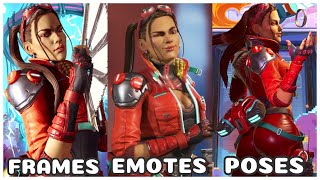 Frames, Emotes, and Poses with Loba's Cherry Bomb Skin - Apex Legends [4K/60Hz]