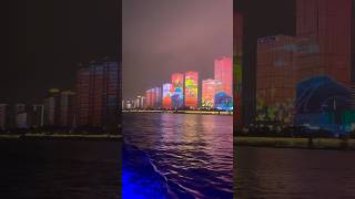 Changsha skyline light show from boat #changsha #china #skyscraper #shorts