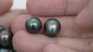 19pcs "Mid High Luster" Green Cherry 10-11mm - DROP TOP Quality Tahitian Pearl Auction LOT11 WP103