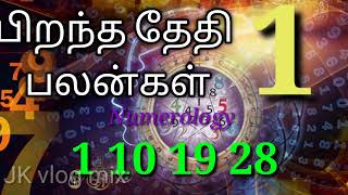 Birth Date Characters No1/பிறந்த தேதி குணங்கள்  1 10 19 28/#jkvlogmix /wtsp+91 8608662535