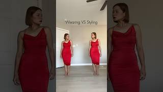 Wearing VS Styling - Red Midi Dress ❤️‍🔥 #shorts