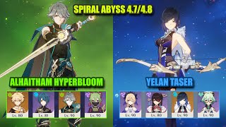 F2P Alhaitham Hyperbloom & F2P Yelan Taser | Spiral Abyss 4.7/4.8 | Genshin Impact