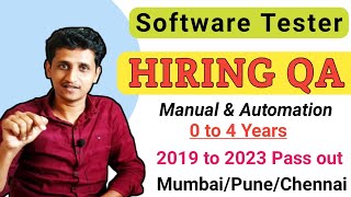 Manual Testing Jobs | Fresher QA Jobs | Software Testing fresher Jobs | QA Experienced Job | QA Jobs