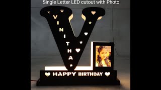 Single Letter LED cutout with Photo Frame