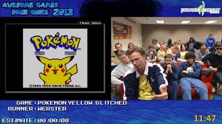 Pokemon Yellow (Any%) by Werster in 22:44 - AGDQ 2013