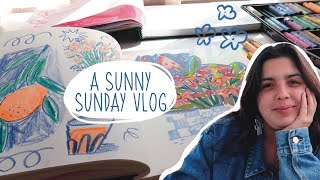 vlog - a sunny sunday ☼ sketchbook, mom life & chillin ☼