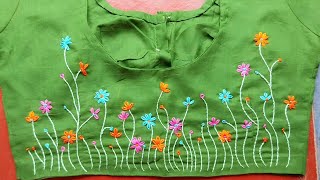 Chenge your blouse into a Designing blouse// Hand embroidery design on blouse