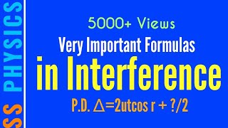 VERY IMPORTANT FORMULAS in Interference, for numerical & mcqs, Physics, 👍👌👌