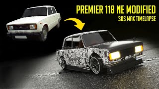 Fiat 118NE Premiere modified | Urban Classic | Insane modification | 3DS max Time lapse