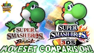 SMC: Yoshi in Smash Bros. 4 - 3DS & Brawl Moveset Comparison