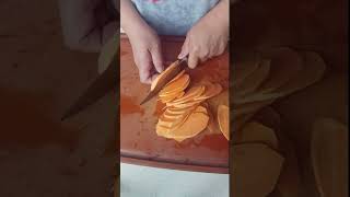 cutting strips kamote #shortsvideo #satisfyingvedio #asmr #asmrcooking #foodlover