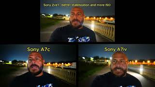 Sony Zve1 vs A7c vs A7iv - ENGLISH with Video samples in low light