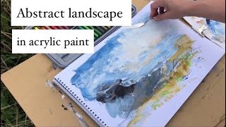 How to Paint an Abstract Landscape in Acrylic Paint - Step by Step Tutorial