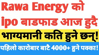 Rawa energy Development limited ipo result/Rawa Energy ipo Result Published/Share Nepal