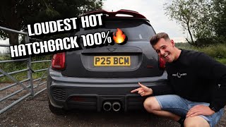 THE JCW PRO EXHAUST IS THE LOUDEST OF ALL HATCHBACKS  *REVIEW, REVS AND DRIVE BY'S*