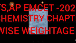 TS,AP EMCET 2022 chemistry chapter wise weightage students mee kosam education SME