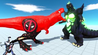 DEADPOOL T REX vs GODZILLA DEATH RUN -  Animal Revolt Battle Simulator