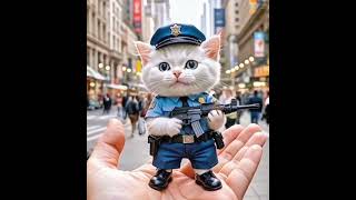 Police Cat Pain after Loss Kitten #cat #cute #ai #catlover #catvideos #cutecat #aiimages #aicat #cat