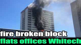 Afire has broken out in a block of flats and offices on Whitechapel High Street with black l Mk News