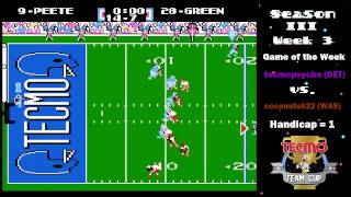 TTC Season III Week 3: DET (tecmopsycho) vs. WAS (coconuts622)