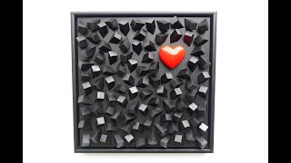 The Heart and wooden chaos    / wooden relief / wooden picture / heart of love / artwork / artpiece