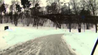 Combined pedestrian- and bicycle road in the summer, and in the winter