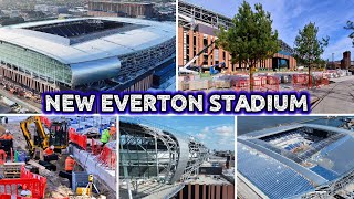 BERKELAS! PROGRES 80%? Update Stadion Baru Everton! Instalasi Lapangan, Fan Plaza, Cladding, Seat