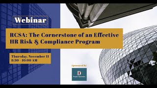 RCSA- The Cornerstone of an Effective HR Risk & Compliance Program