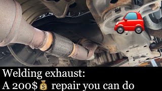 How to mig weld a flex pipe on a car