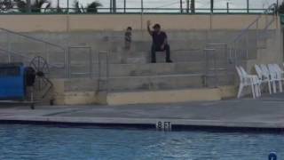 Ezekiel plays at swim lessons