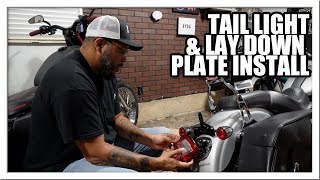 Installing A Amazon LED Tail Light And Lay Down Plate On My Dyna