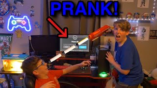 PRANKING my LITTLE BROTHER while he’s playing VIDEO GAMES!