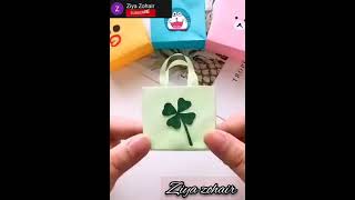 how to make beautiful bag with paper 👌🛍️#shorts/#ziyazohair/#youtubeshorts