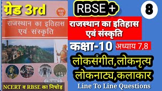 rbse class 10 chepter 7,8 लोकसंगीत,लोक नाट्य, कलाकार part 8 Reetmains Rpsc