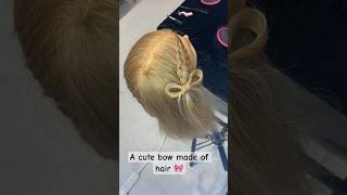 Hair bow tutorial #hairstyles #hairstylehairstyle #hairtutorial #hairbowtutorial #shorts #hairstyle