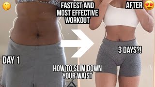 Smaller waist in a week ?! i did a 1 MINUTE waist slimming workout for 7 days